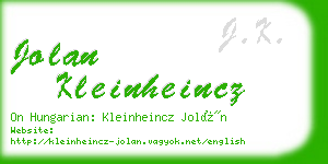 jolan kleinheincz business card